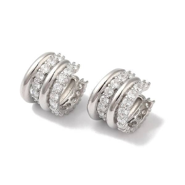 Brass Micro Pave Cubic Zirconia Cuff Earrings