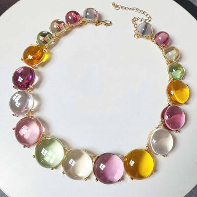 Alloy & Transparent Acrylic Graduated Link Chain Necklaces