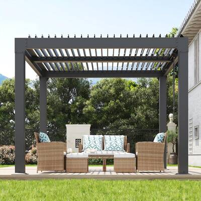 Garvee Louvered Pergola 10' x10' , Outdoor Pergola with Adjustable Louvered Roof, Reinforced Aluminum Frame, Integrated Drain...