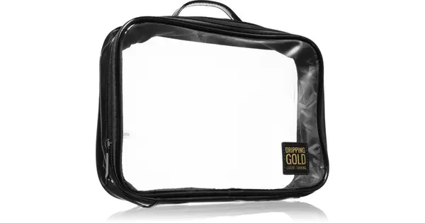 Dripping Gold Luxury Tanning Clear Travel Cosmetic Bag