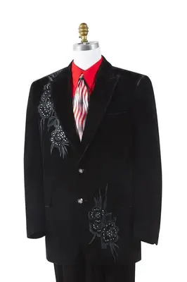 Canto Men's 2-Piece Velvet Striped Fashion Suit