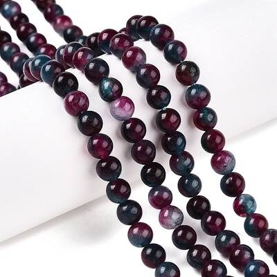 Dyed Natural White Jade Beads Strands