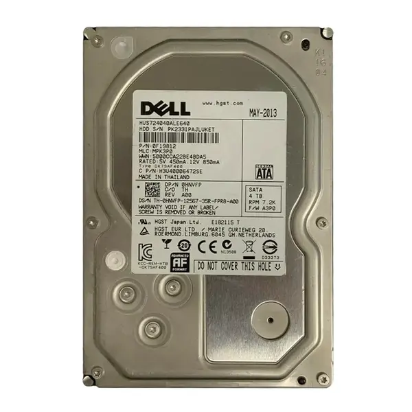 HNVFP Dell 4TB 6Gb/s SATA 7200 3.5-inch 64MB Hard Drive