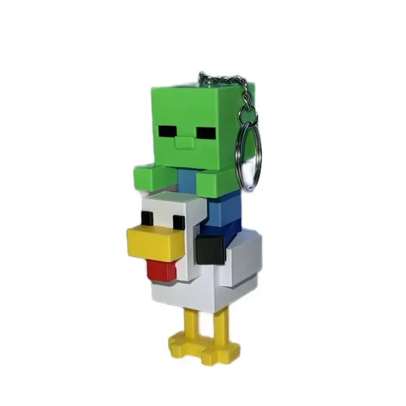 Zombie Riding Chicken Keychain