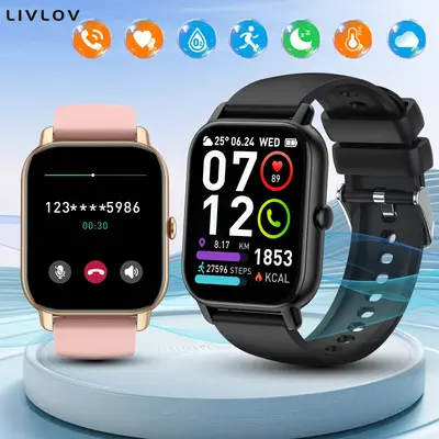 AI Assistant Smart Watch - Receive Call/Message, 100+ Sport Modes, Heart Monitor, Music Control, Pedometer,  Wearable Smartph...