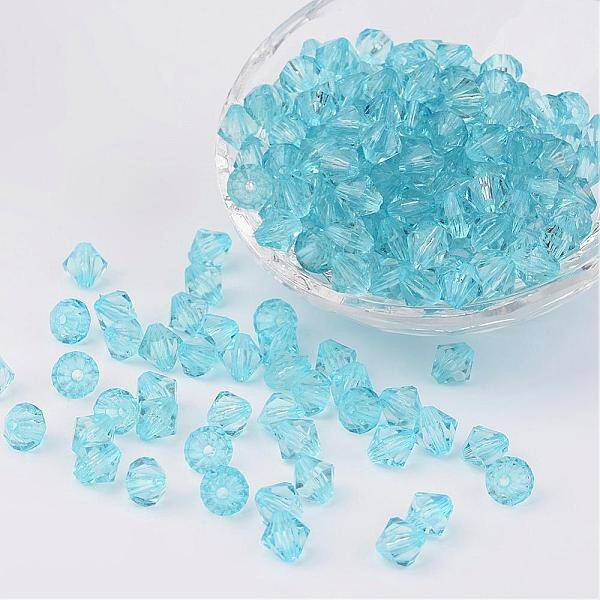 Faceted Bicone Transparent Acrylic Beads
