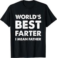 [100% Cotton] Father's Day Retro World's Best Farter Dad Joke T-Shirt Premium Cotton Apparel
