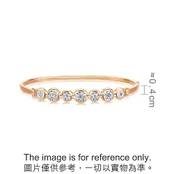 'Fantasy' 18K White & Red Gold Diamond Bangle