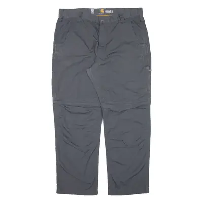 CARHARTT Zip-off Workwear Mens Trousers Grey Relaxed Straight W38 L30