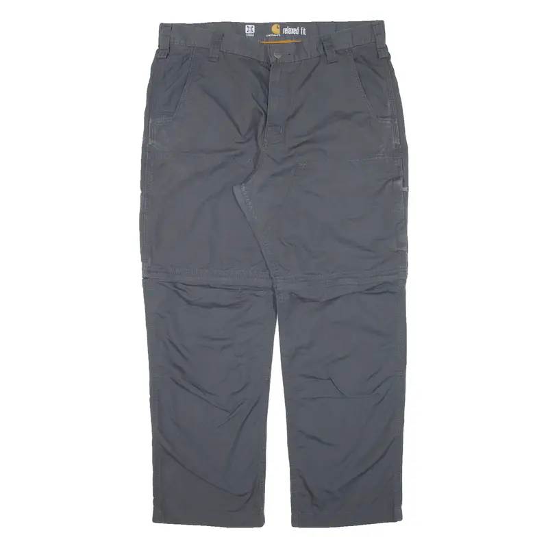 CARHARTT Zip-off Workwear Mens Trousers Grey Relaxed Straight W38 L30