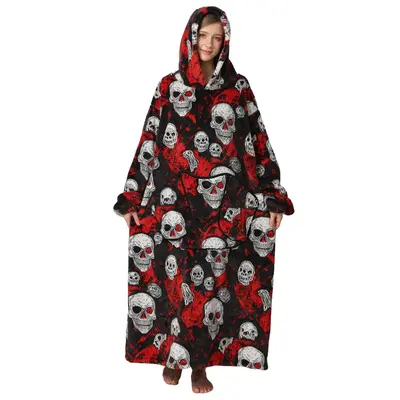 Cartoon Animal Print Hoodie Blanket, 1 Count 320GSM Super Soft Warm Hoodie Blanket, Comfortable Hooded Blanket with Giant Fro...