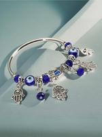 Evil Eye & Hamsa Hand Charm Bracelet, Fashion Jewelry for Party, Daily Decor, Trendy All-match & Exquisite Jewelry for Birthd...