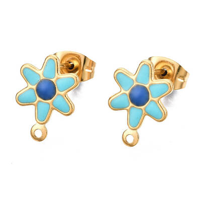 304 Stainless Steel Enamel Stud Earring Findings