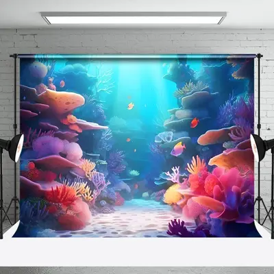 Mysterious Fairy Tale Fish Underwater World Backdrop - Aperturee