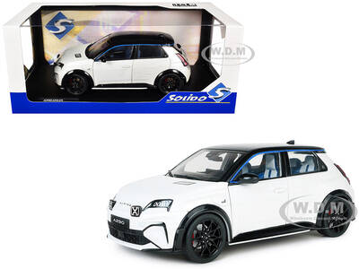 2024 Alpine A290 GTS White Metallic with Black Top 1/18 Diecast Model Car by Solido