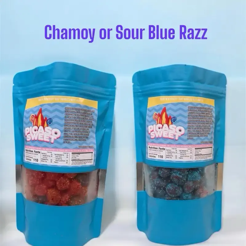 1 lb Sour Blue razz or Chamoy Gushers Sweet Candy Snack Bonbon