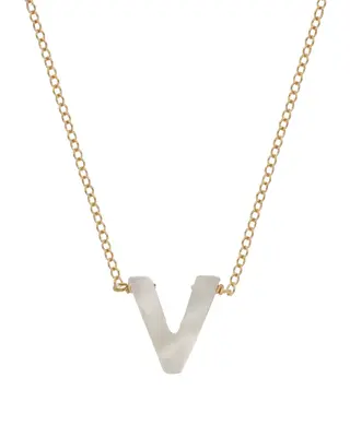 Dawn Initial Necklace | Metal Color: Gold | Style: V