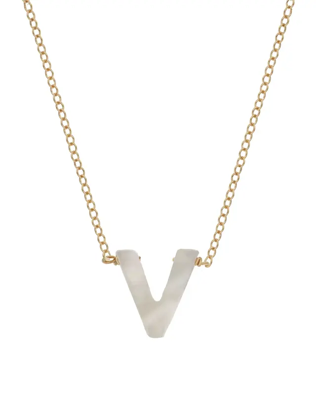 Dawn Initial Necklace | Metal Color: Gold | Style: V