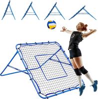 Winthai 4x4FT Volleyball Rebounder Net, Soccer Rebounder Pitchback Net with 2 x 6-Angle Quick Adjustments, Target Ribbon for ...