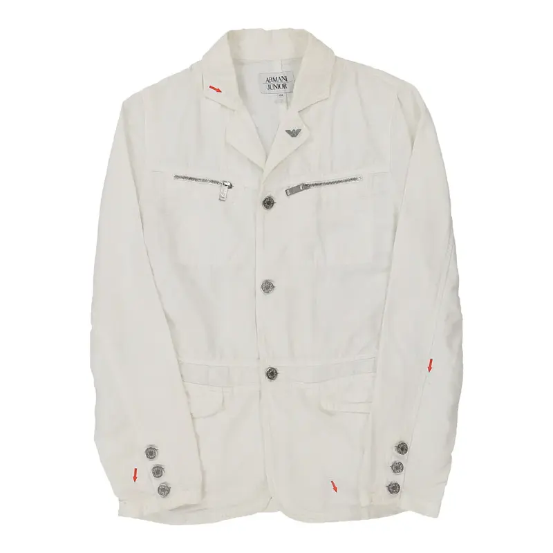 Age 12 Armani Jacket - Large White Cotton | Size: large