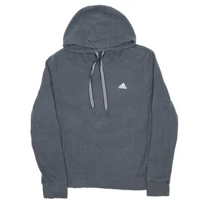 ADIDAS Fleece Hoodie Grey Pullover Womens M