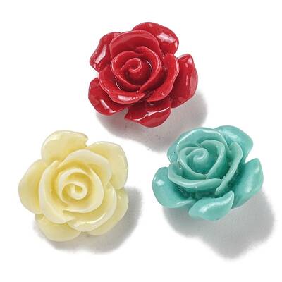 Synthetic Coral Dyed Carved Beads