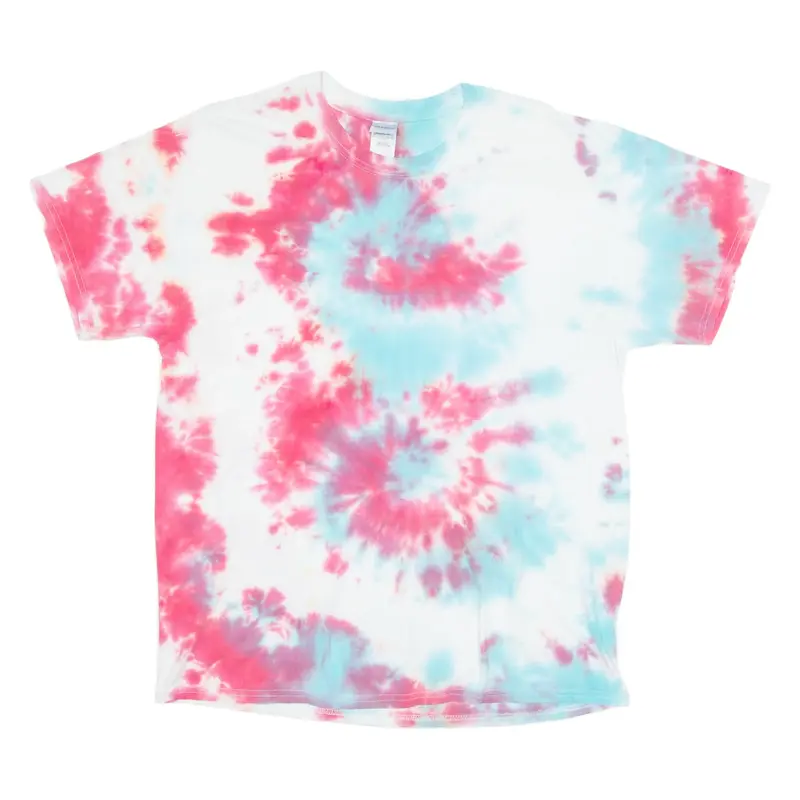 GILDAN Mens Tie Dye T-Shirt Pink Crew Neck L