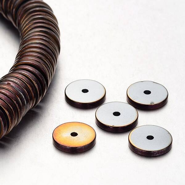 Electroplate Non-magnetic Synthetic Hematite Beads Strands