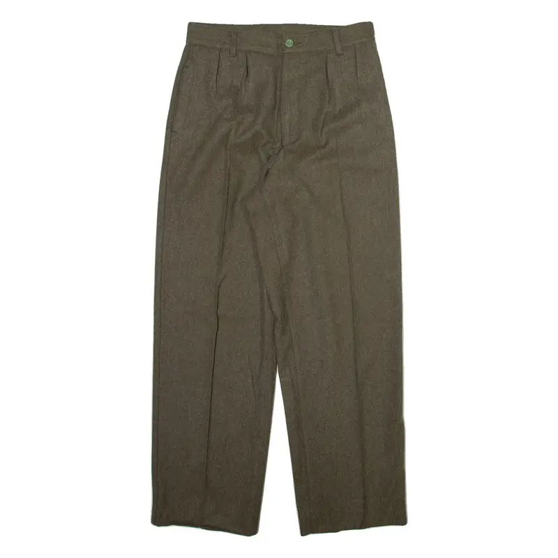 Mens Trousers Grey Regular Straight Wool W28 L28