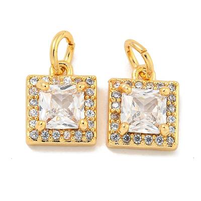 Brass Micro Pave Clear Cubic Zirconia Pendants