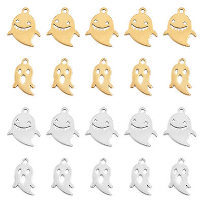 20Pcs 4 Style 304 Stainless Steel Charms