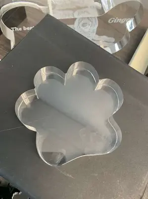 3D Engraving Crystal - Paw-Standard / Medium