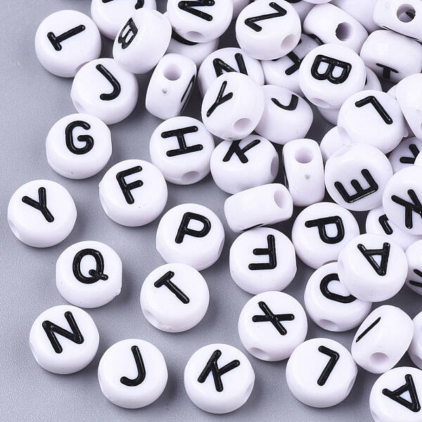 White Opaque Acrylic Beads