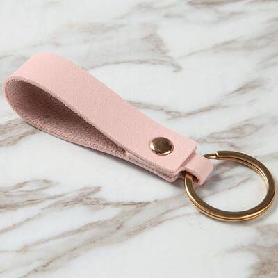 PU Leather Keychain with Iron Belt Loop Clip for Keys