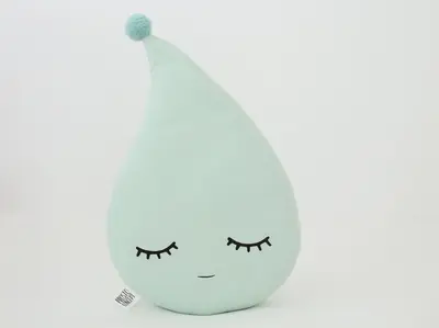 Green Mint Raindrop Pillow