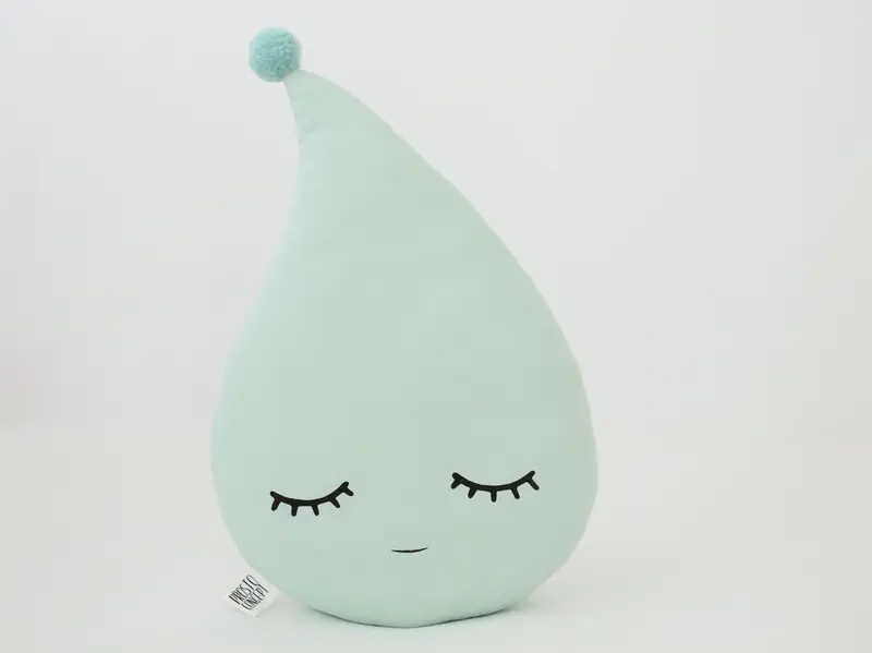 Green Mint Raindrop Pillow
