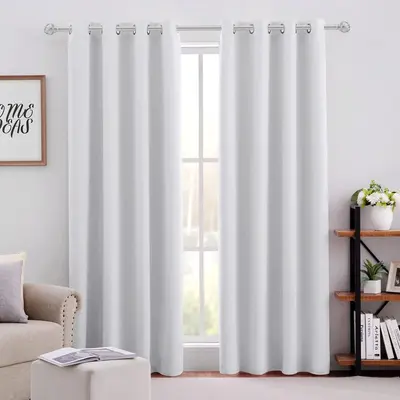 Solid Color Curtain, 2 Counts Modern Plain Drapes, Black Out Curtains, Blinds for Windows, Blackout Thermal Curtains for Bedr...