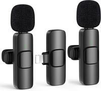 Wireless Lavalier Lapel Microphone for iPhone 15 /14/13/12/Ipad Series/Android/Computer - Bluetooth Mini Phone Microphones fo...