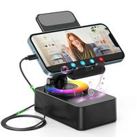 Wireless Bluetooth-compatible Audio, 5-in-1 Sensor Audio Cum Phone Holder, Foldable Phone Holder with Ambient Light, Non-slip...