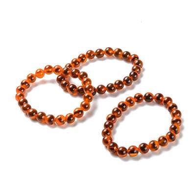 Unisex Natural Sugar Heart Agate Beaded Stretch Bracelets