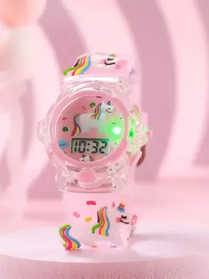 Cute Cartoon Unicorn Design Digital Watch, Fashionable Luminous Watch for Girls, Trendy All-match & Exquisite Watch for Birth...