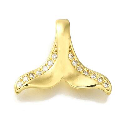 Fishtail Rack Plating Brass Micro Pave Clear Cubic Zirconia Pendnat