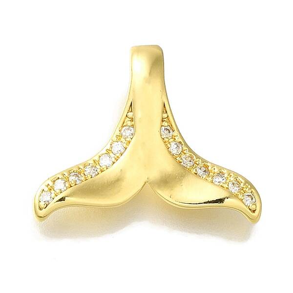 Fishtail Rack Plating Brass Micro Pave Clear Cubic Zirconia Pendnat
