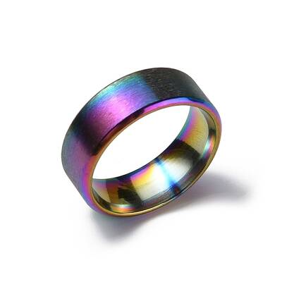 Stainless Steel Wide Band Finger Rings for Women Men