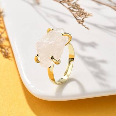 Natural Quartz Crystal Finger Rings