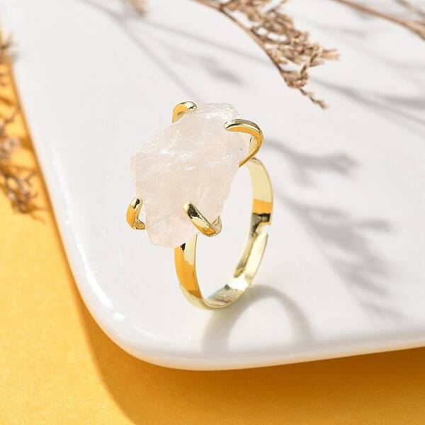 Natural Quartz Crystal Finger Rings