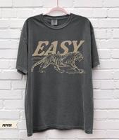 Easy Tiger Tee Vintage Inspired Shirt Trendy Tiger T Shirt Retro Festival Clothing Tee Boho Hippie Clothes, Full Size, Full C...