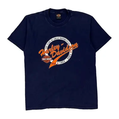Las Vegas Harley Davidson Graphic T-Shirt - Large Navy Cotton