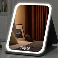 Portable LED Makeup Mirror,Foldable Makeup Mirror with Light, Desktop Fill Light Mirror For Student Dormitory & Office