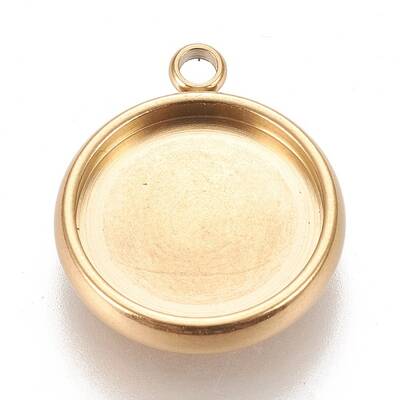 Ion Plating(IP) 304 Stainless Steel Pendant Cabochon Settings